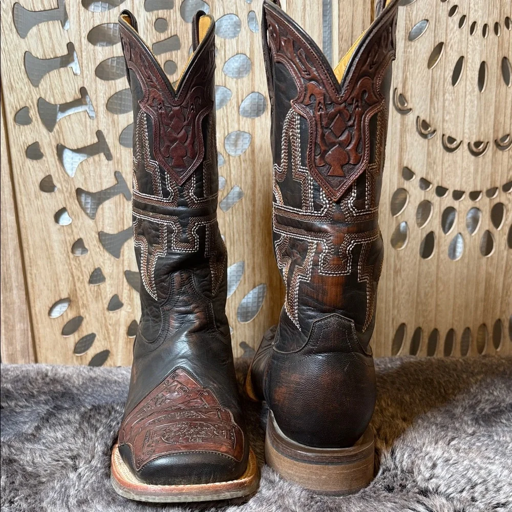 Tin Haul Western Leather Boots - Brown - Picture 9 of 11